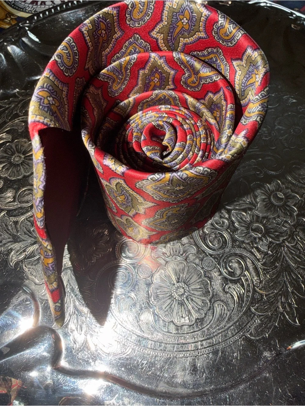 Embassy Square Geometric Paisley Silk Tie